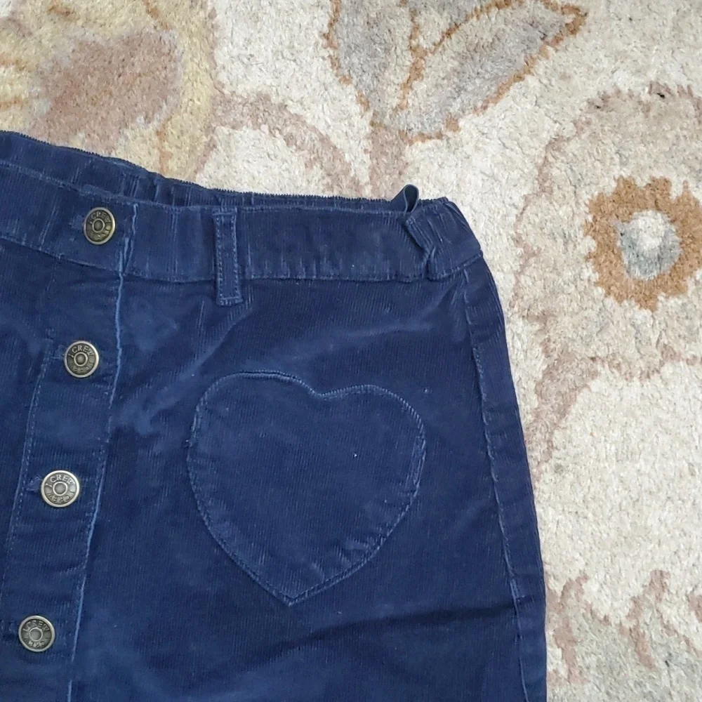 Crewcuts blue corduroy heart pocket mini skirt